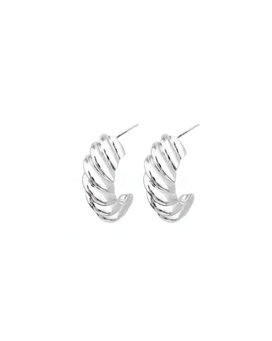 Cresson | Silver Croissant hoop earrings | wellDunn jewelry