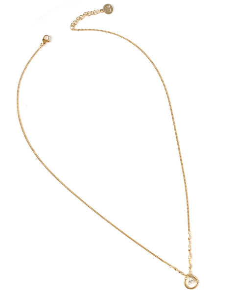 Grigri | Gold Long Crystal Necklace | wellDunn jewelry