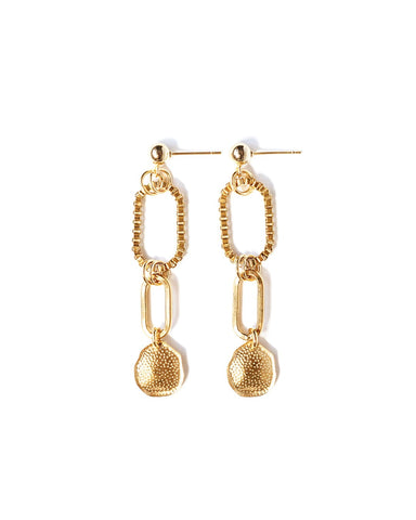 Coralie | Gold Hoop Charms Earrings