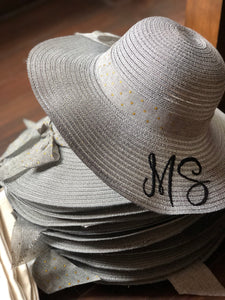 Personalised Embroidered Sun Hat - Greyish Beige