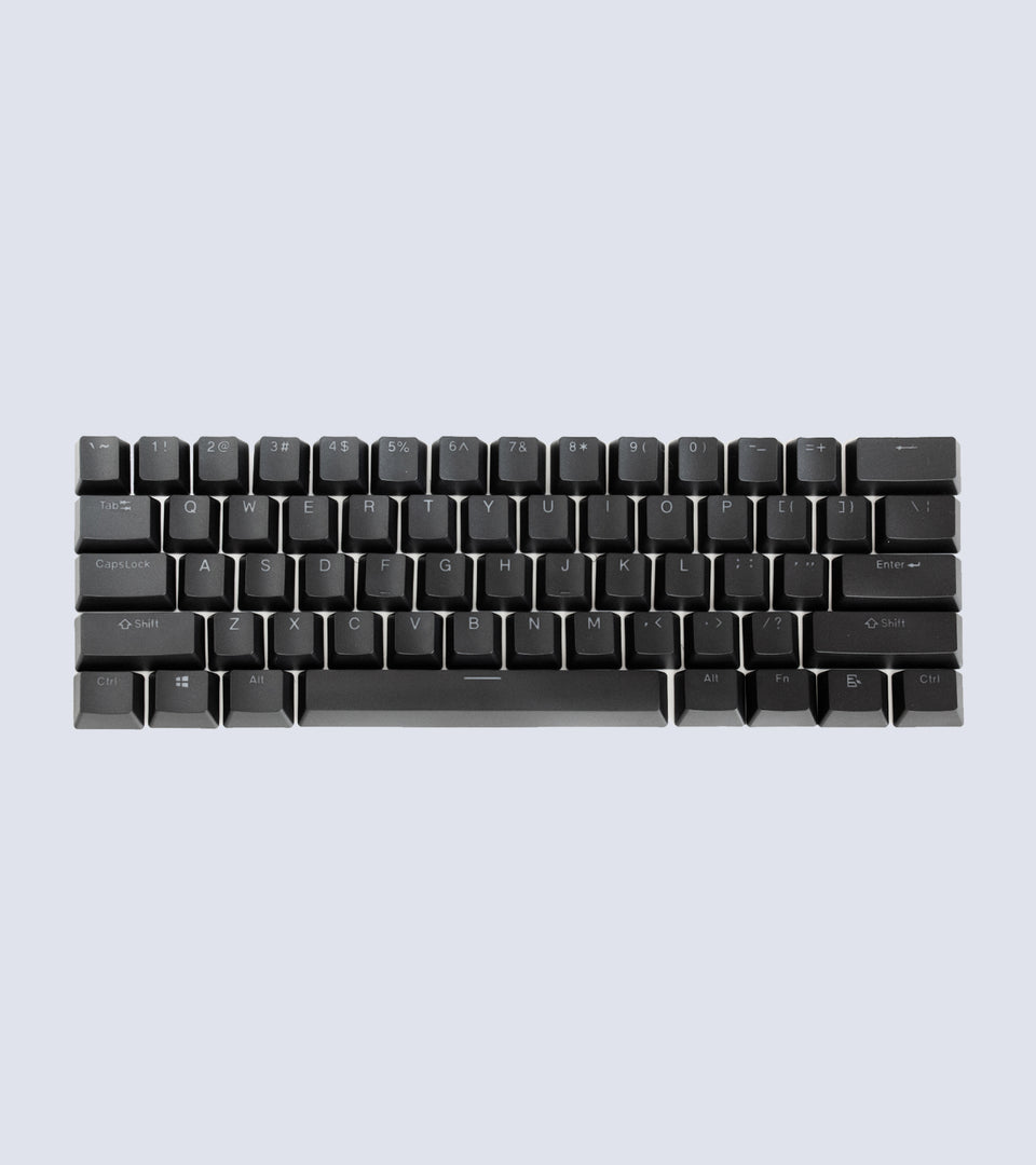 blank PBT double-shot shine-through keycaps | Carbon Black