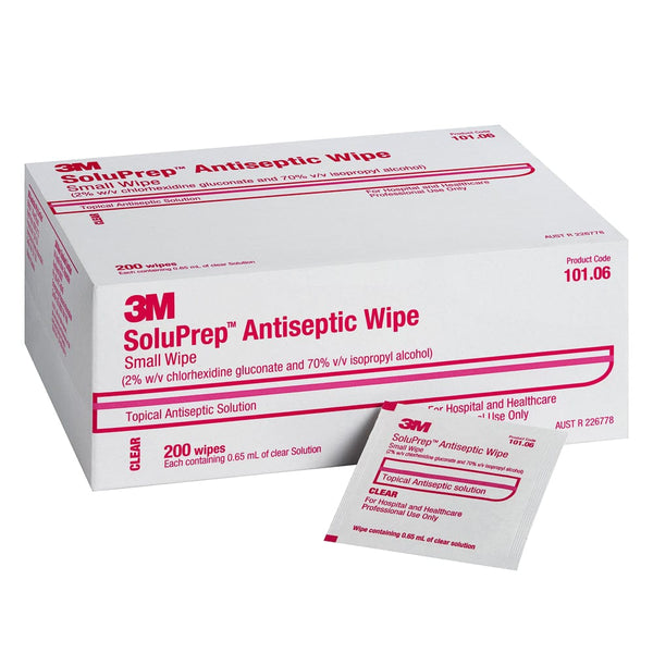 3M Healthcare Skin Preparation Antiseptic Small Wipe - 101.06 / 0.65ml x200 3M SoluPrep Antiseptic Solutions