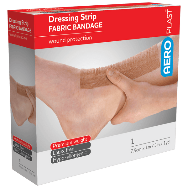 Aero Healthcare First Aid Tapes AEROPLAST Premium Fabric Dressing Strip 7.5cm x 1M