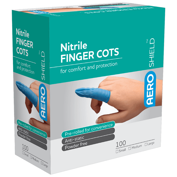 Aero Healthcare AEROSHIELD Large Nitrile Finger Cots Box/100