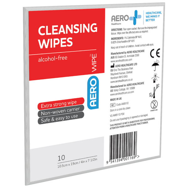 Aero Healthcare Skin Wipes AEROWIPE Alcohol-Free Cleansing Wipes Box/100