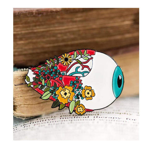 Codex Anatomicus Enamel Pin Anatomical Eye with flowers Pin