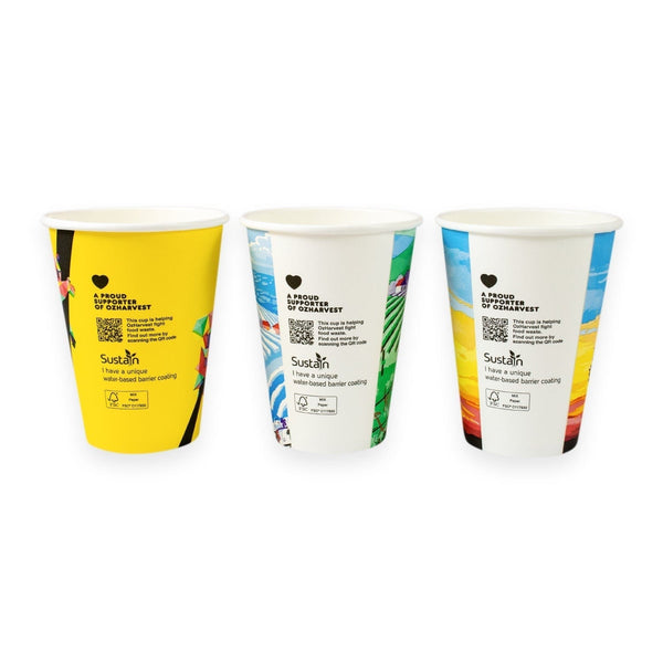 Sustain Disposable Cups Aqueous Hot Cup Single Wall 12oz