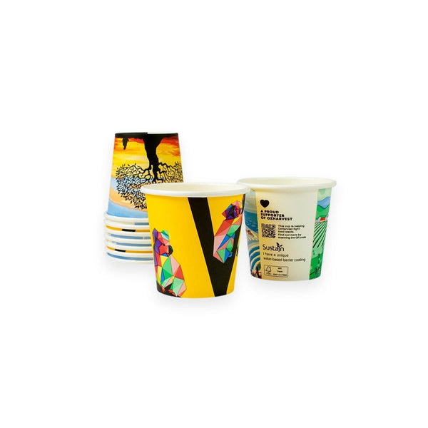 Sustain Disposable Cups Aqueous Hot Cup Single Wall 4oz