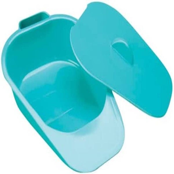 NRS Health Bedpan with Lid, Slipper Type, UK made, 335 x 245mm, Green Polypropylene Recycla