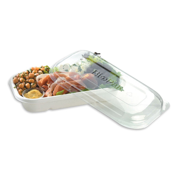 Biopak Bags & Takeaway BioCane Lid Rectangle Clear 750/1000ml