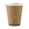 Biopak Bags & Takeaway BioCup Single Wall Hot Cup with Kraft Green Stripe