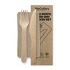 Biopak Bags & Takeaway BioCutlery Pack Knife, Fork and Napkin Wood 16cm