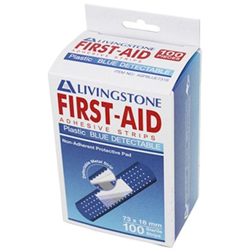 Livingstone Medical Consumables Blue Adhesive Strips with Pad 73x18mm