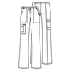 Cherokee Scrubs Pants Cherokee Workwear Core Stretch 4044 Scrubs Pants Women's Mid Rise Drawstring Cargo Navy