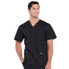 Cherokee Scrubs Top Cherokee Workwear Professionals WW695 Scrubs Top Men's V-Neck Black