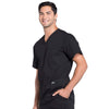 Cherokee Scrubs Top Cherokee Workwear Professionals WW695 Scrubs Top Men's V-Neck Black