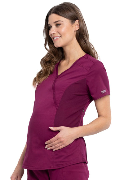 Cherokee Workwear WW688 Revolution Maternity Top Women Wine - Image 3 of 4