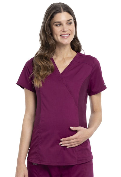 Cherokee Workwear WW688 Revolution Maternity Top Women Wine - Image 4 of 4