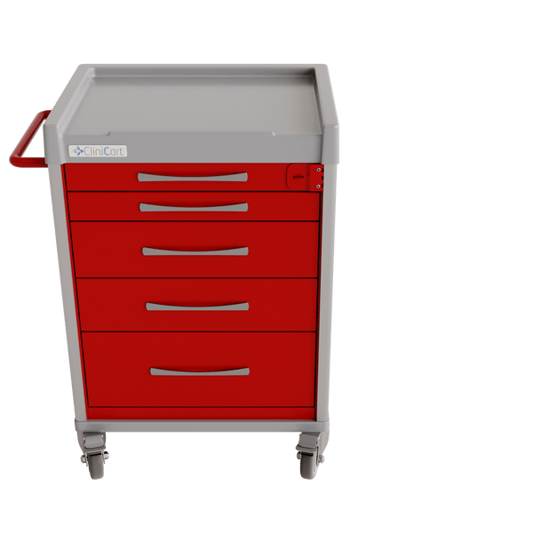 Clinicart Clinicart Emergency Trolley Cart in Red