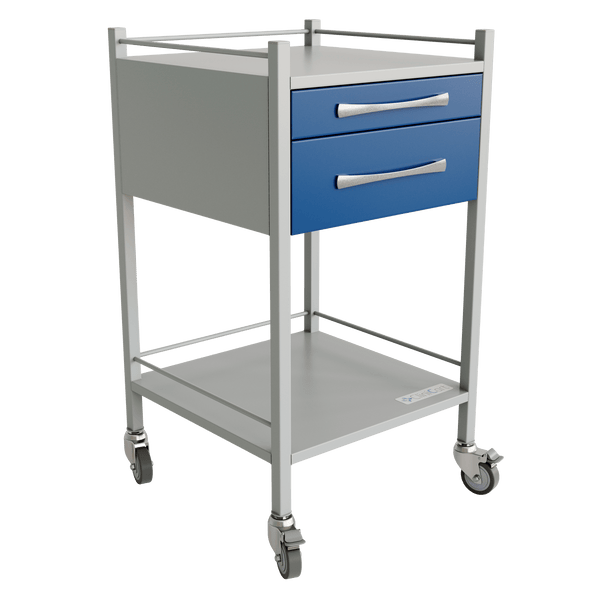 Clinicart Clinicart Instrument Trolley Blue 2 drawer