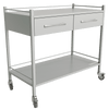 Clinicart Instrument Trolley Silver 2 Drawer