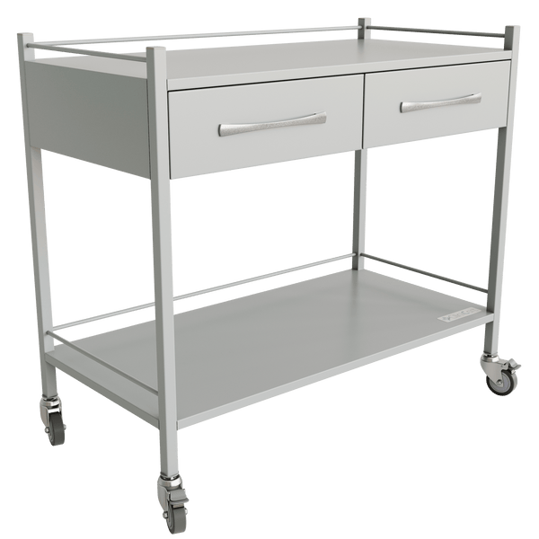 Clinicart Clinicart Instrument Trolley Silver 2 Drawer