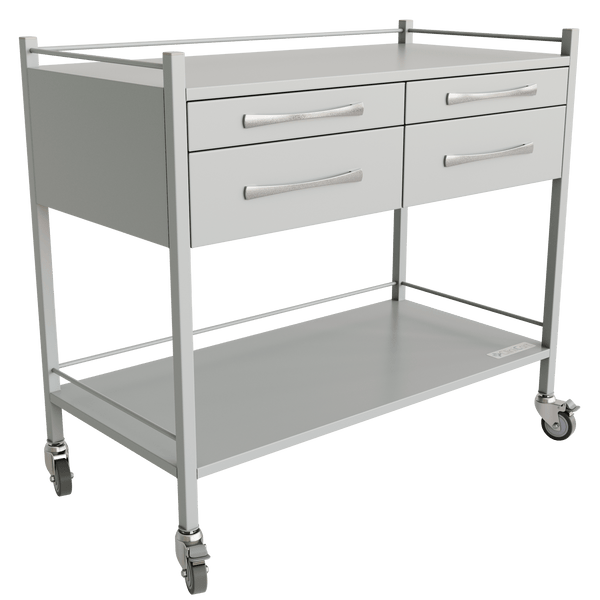 Clinicart Clinicart Instrument Trolley Silver 4 Drawer