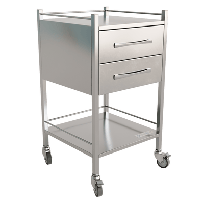 Clinicart Stainless Steel Instrument Trolley 2 Drawer
