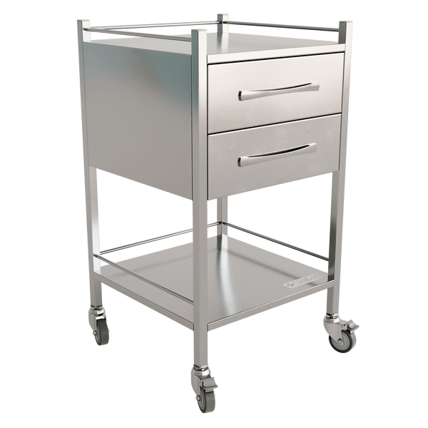 Clinicart Clinicart Stainless Steel Instrument Trolley 2 Drawer