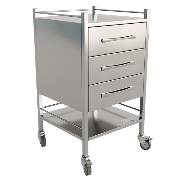 Clinicart Clinicart Stainless Steel Instrument Trolley 3 Drawer