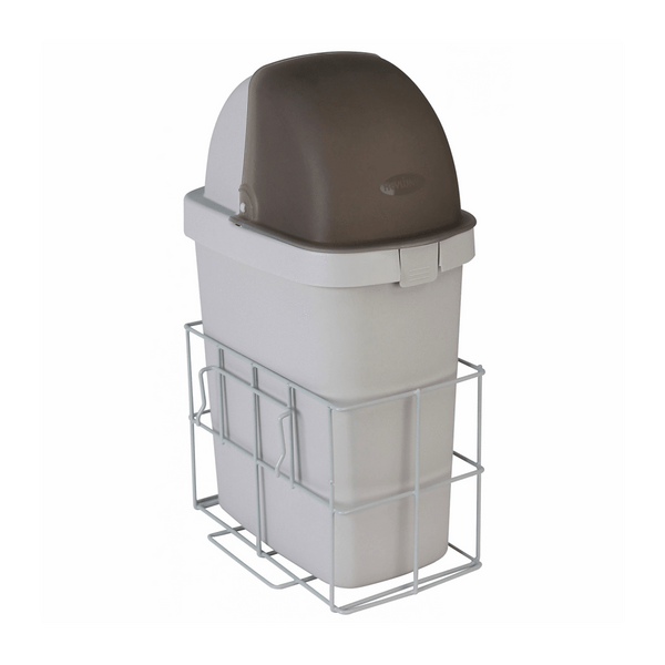 Clinicart Clinicart Waste Bin With Lid Basket with Mounting Side Rail