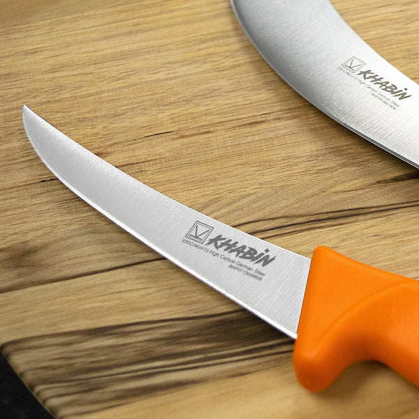 Khabin Kitchen Equipment Khabin Knife Boning Narrow and Curved Orange