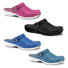 Sanita Wave Leather Clogs with Carbon Style Open Heel