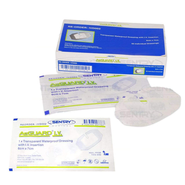 Sentry Medical 6 x 7cm / Sterile Sentry AsGUARD I.V Film Dressing