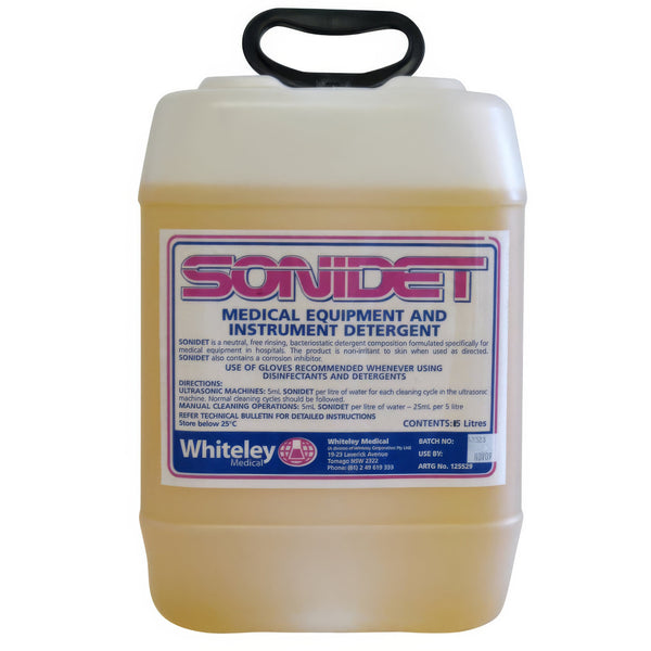 Whiteley Medical Disinfectant Liquid 15L Sonidet Ultrasonic Medical Equipment and Instrument Detergent