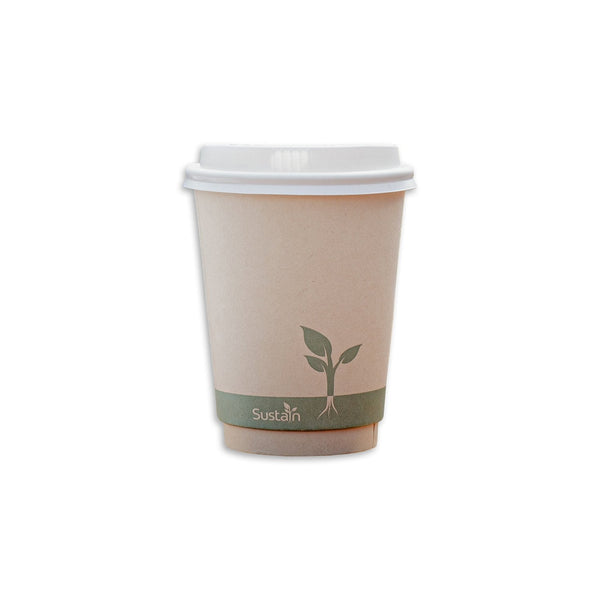 Sustain Dining & Takeaway 12/16oz Sustain Lid Hot Cup White