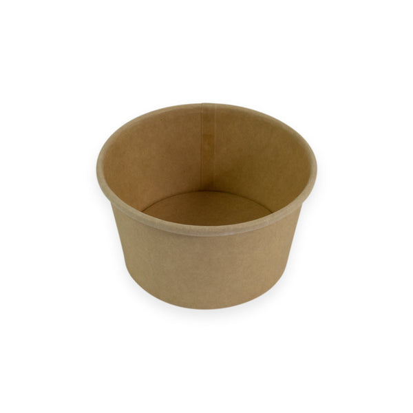 Sustain Disposable Food Packaging Carton of 500 Sustain Paper Round Bowl/Container Kraft Brown 12oz 115mm