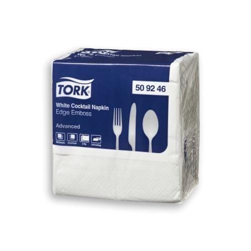 Tork Bags & Takeaway Tork Napkin Cocktail 2ply Embossed Edge White