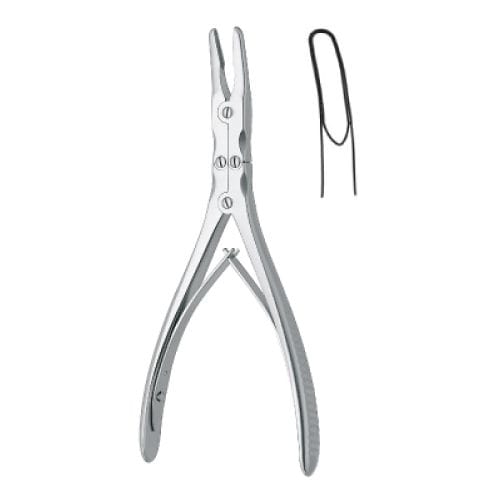 Professional Hospital Furnishings Bone Instruments 18cm / Curved Double Action Zaufal Janseen Bone Rongeur