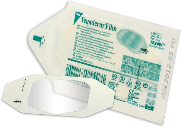 3M Healthcare Sterile Film Dressings Peripheral l.V. and Wound Transparent Dressing (window out) 1624W / 6cm x 7cm 3M Tegaderm Transparent Dressings