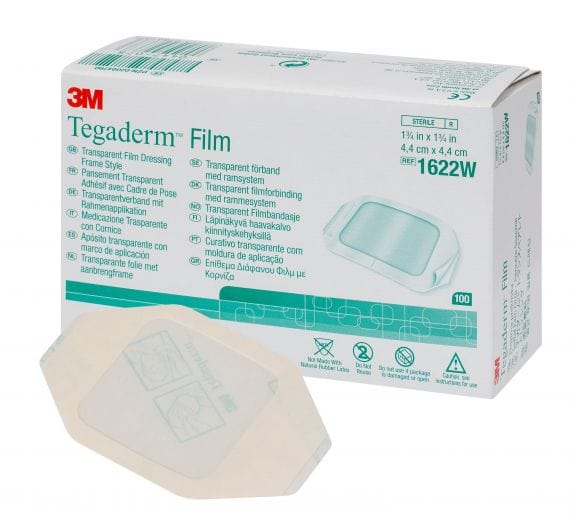 3M Healthcare Sterile Film Dressings Paediatric I.V. and Wound Transparent Dressing (window out) / 4.4cm x 4.4cm 3M Tegaderm Transparent Dressings