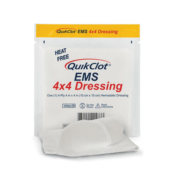 Aero Healthcare Sterile Gauze 4 x 4 inch Dressing - Pack 4 AERO Quikclot EMS Gauze