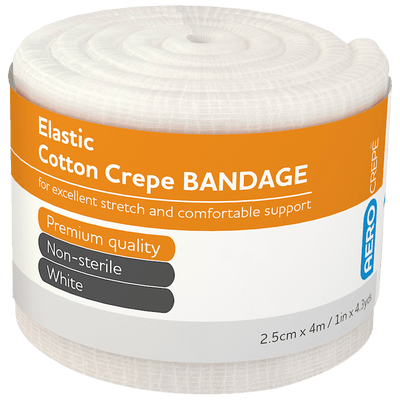 Aero Healthcare Medical Consumables AEROCREPE Elastic Crepe Bandage 2.5cm x 4M Wrap