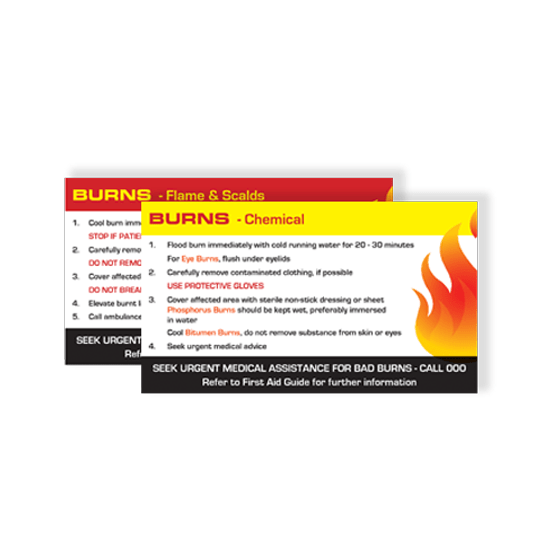 Aero Healthcare Stationary AEROGUIDE Burns First Aid Card