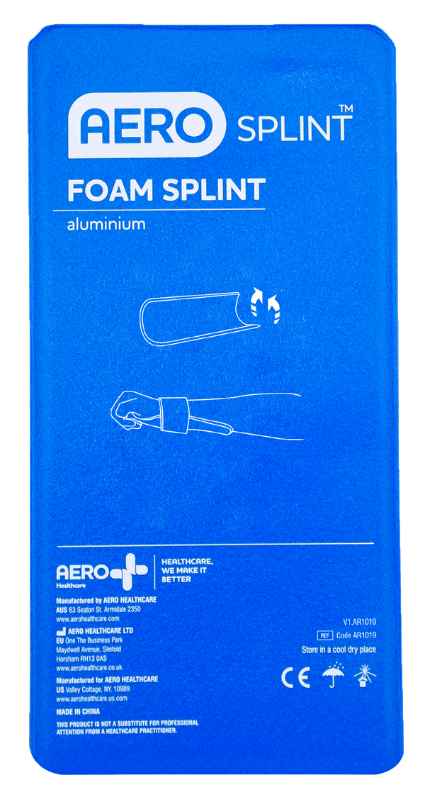 Aero Healthcare Splints Short Flat 22 x 11cm AEROSPLINT Aluminium Foam Immobilisation Splints