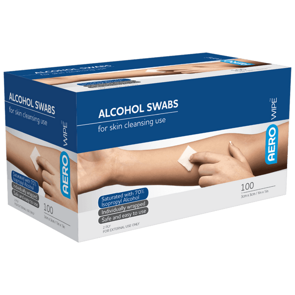 Aero Healthcare Alcohol Swabs Aerowipe Alcohol Swabs 30mm x 30mm