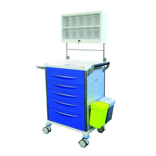 Pacific Medical Australia Emergency Cart Trolleys BLUE Drawers Anesthesia Trolley