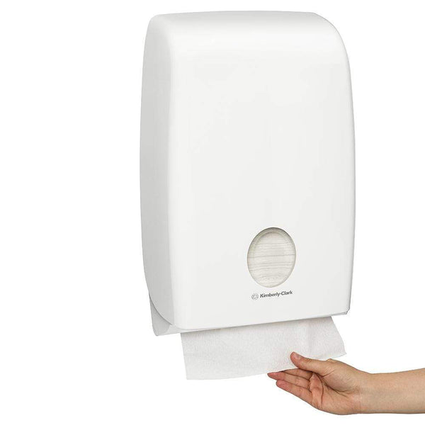 AQUARIUS Hand Towel Dispenser Double Dispenser / White Lockable ABS Plastic / 1890 & 13207 Codes AQUARIUS Multifold Hand Towel Dispenser