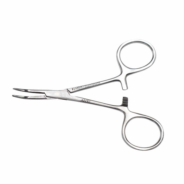 Armo Forceps 10cm / Curved / 1x2 Teeth Armo Hartman Alligator Forceps