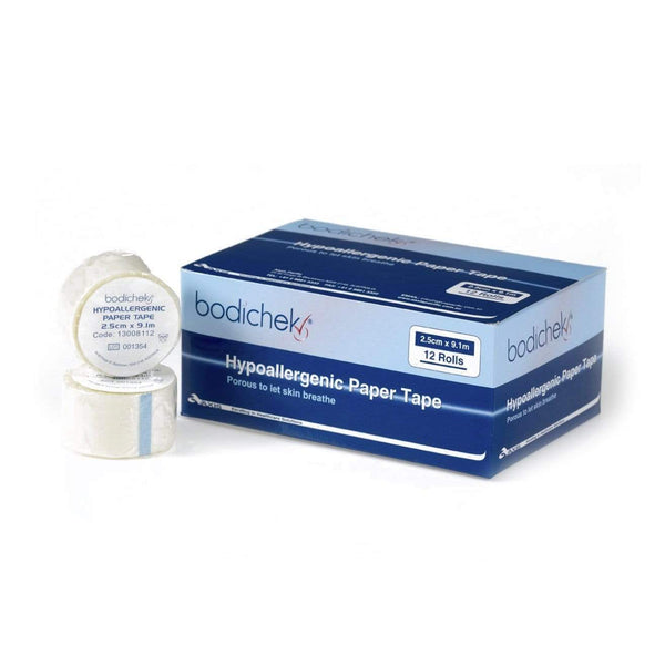 BodiChek Low Allergy Tapes 2.5cm x 9.1m Bodichek Hypoallergenic Paper Tape